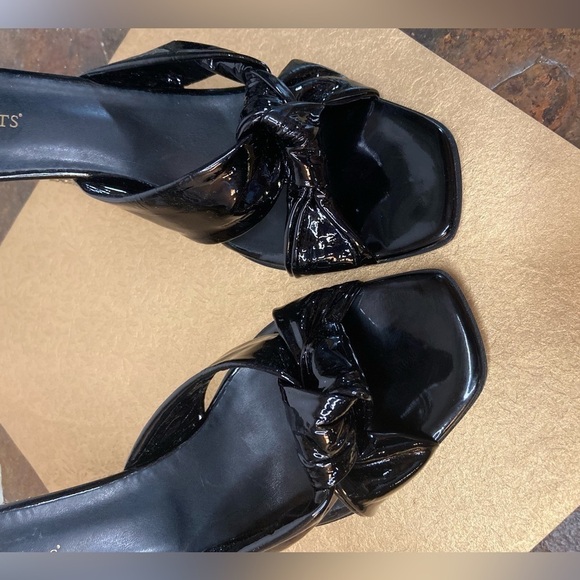Eric Javits~Real Patent Leather Knotted Slip-On Wedge Sandals~Size 9 1/2 M - Picture 4 of 13